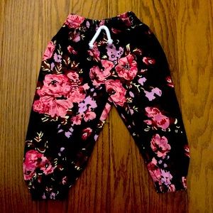 Navy with pink roses pants
